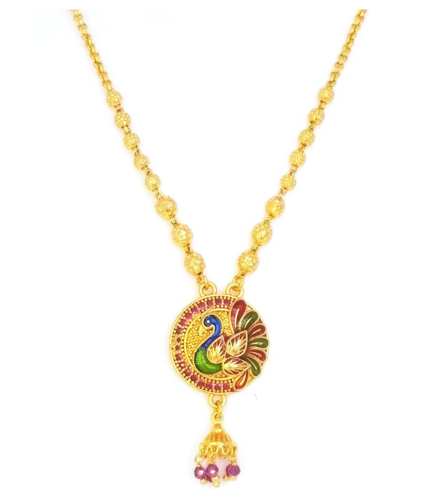     			Soni Brass Golden Princess Traditional 22kt Gold Plated Necklace