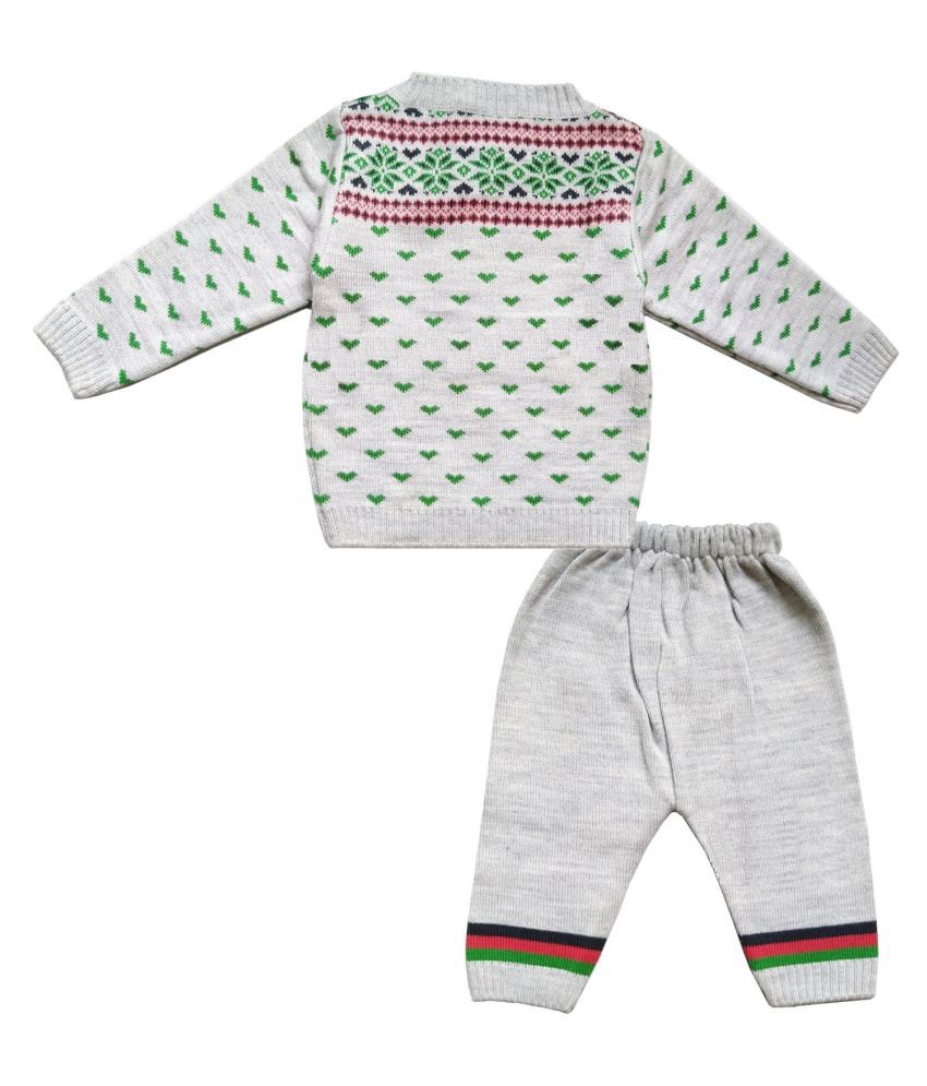 Sweetums Baby Boys' Woolen Clothing Set (United Colors Light Gray
