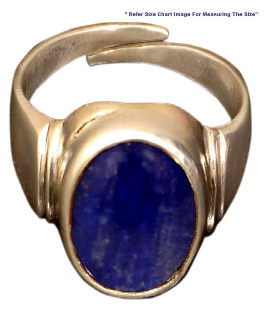 Natural Lapis Lazuli/Lajward Gemstone HGL Certified Adjustable Ring in ...