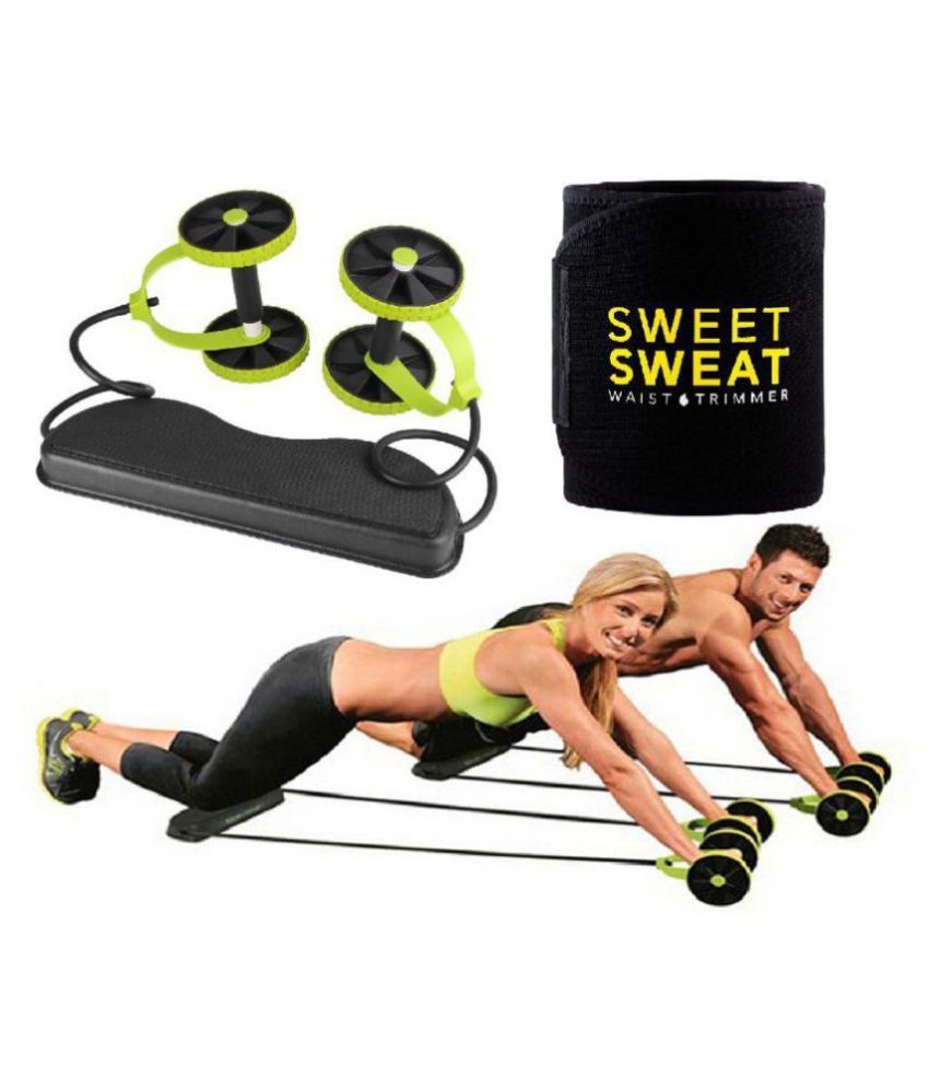 Revoflex Xtreme Home Gym Ab Abdominal Exerciser Equipment and Sweat Slim Belt Abs Workout Ab Roller for Men and Women