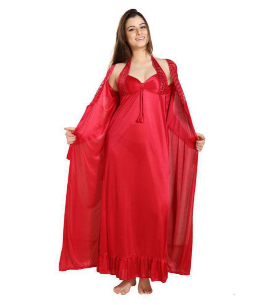     			Reposey Satin Robes - Red