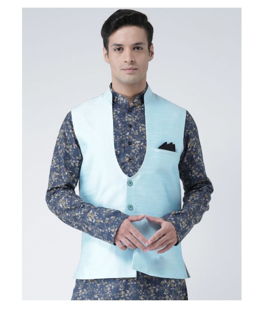     			Deyann Green Silk Blend Nehru Jacket