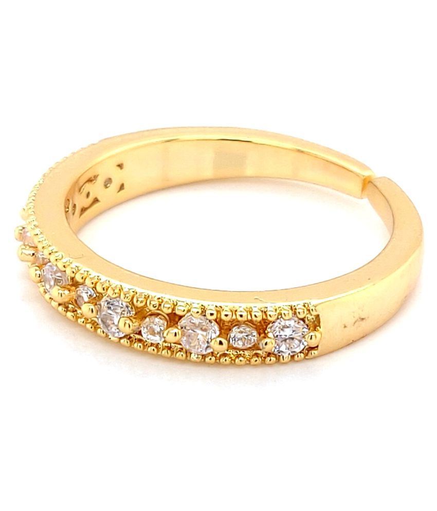 CZ Simple Round Toe Rings Brass Gold Plated Toe Ring: Buy CZ Simple ...