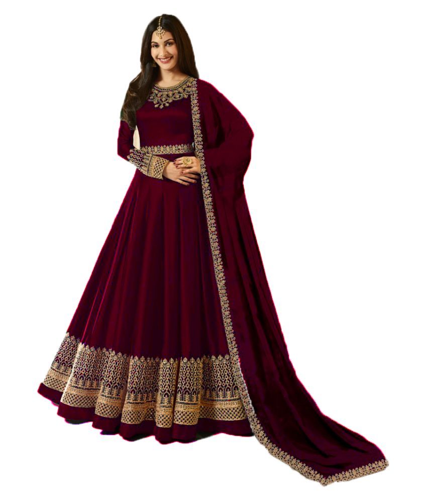 maroon ethnic gown