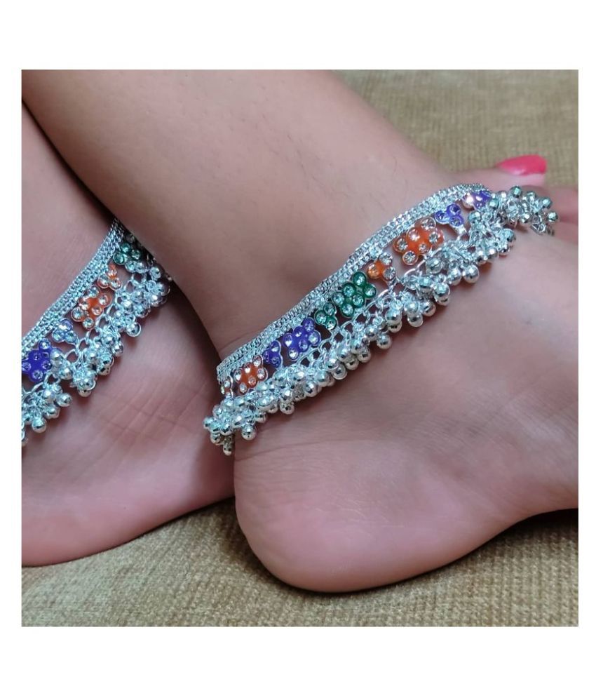 Womensky silver payal anklet for women and girls Buy