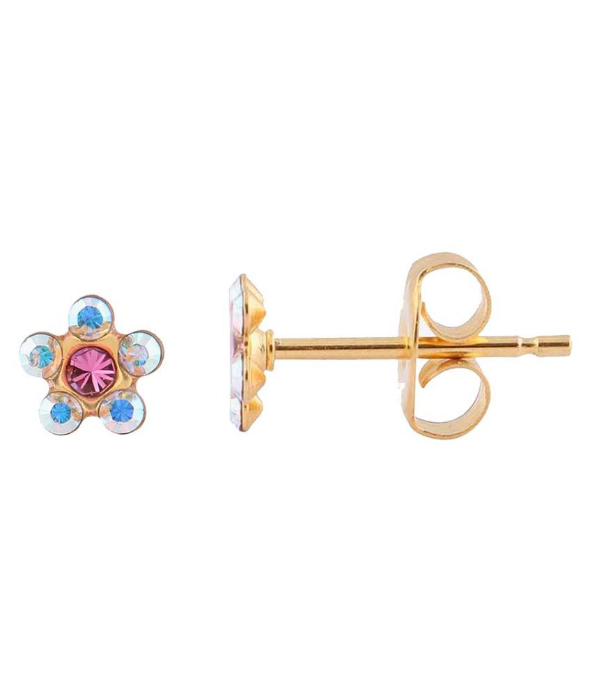 Studex Tiny Tips Gold Plated Daisy Ab Crystal – October Rose Ear Studs ...