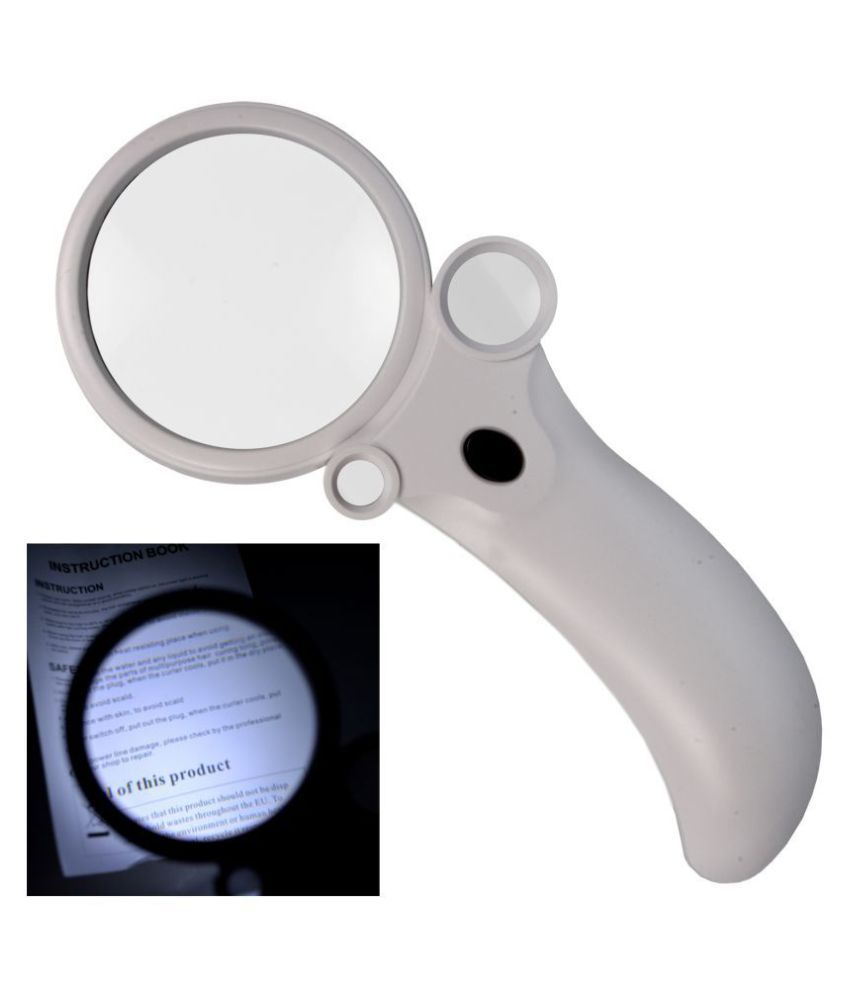 2.5X25X55X LED Magnifier Magnifying Glass UV Money Checker Microscope