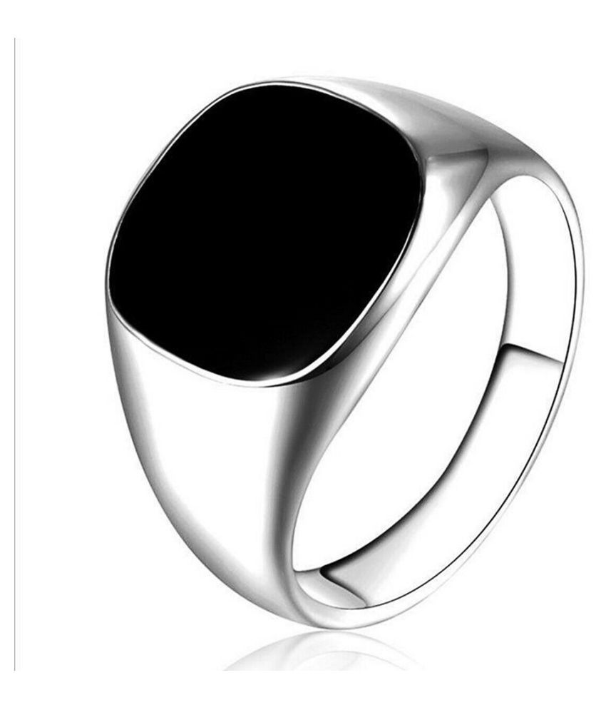mens black signet ring