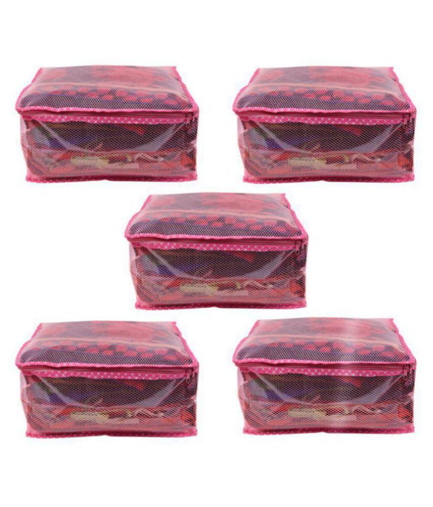     			Bulbul Pink Saree Covers - 5 Pcs