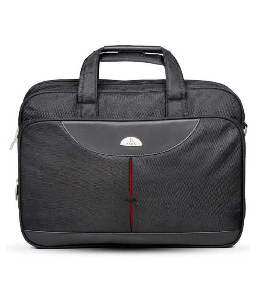 Kara Black Leather Office Bag - Buy Kara Black Leather Office Bag