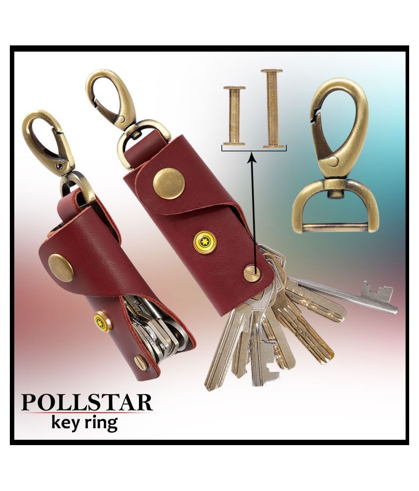 Smart Compact Key Organizer Keychain Leather Key Holder Secure