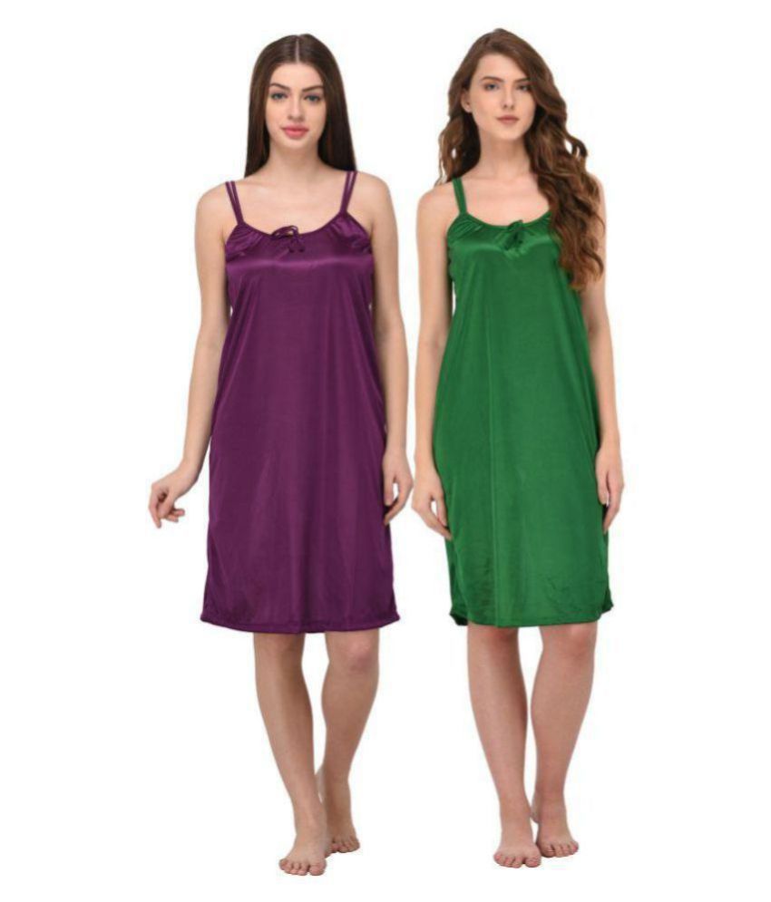     			You Forever Satin Nighty & Night Gowns - Multi Color