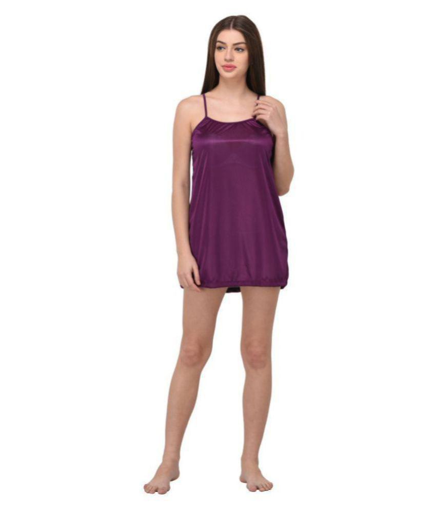    			You Forever Satin Nighty & Night Gowns - Purple
