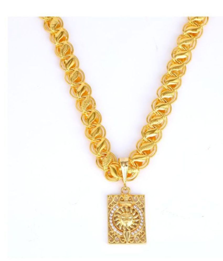 DIPALI Stainless Pendant Chain Gold Plated, Necklace for men/boys: Buy ...