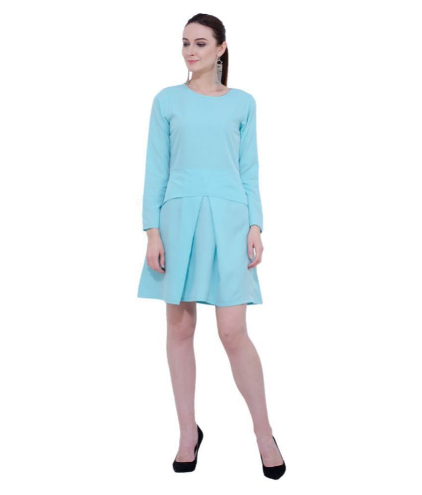 Karmic Vision Crepe Turquoise Regular Dress