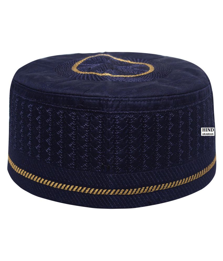 Hind Arabian 063 Namaz Topi 22 Inch Embroidered Cotton Caps Blue Embroidered Cotton Caps Buy Online Rs Snapdeal