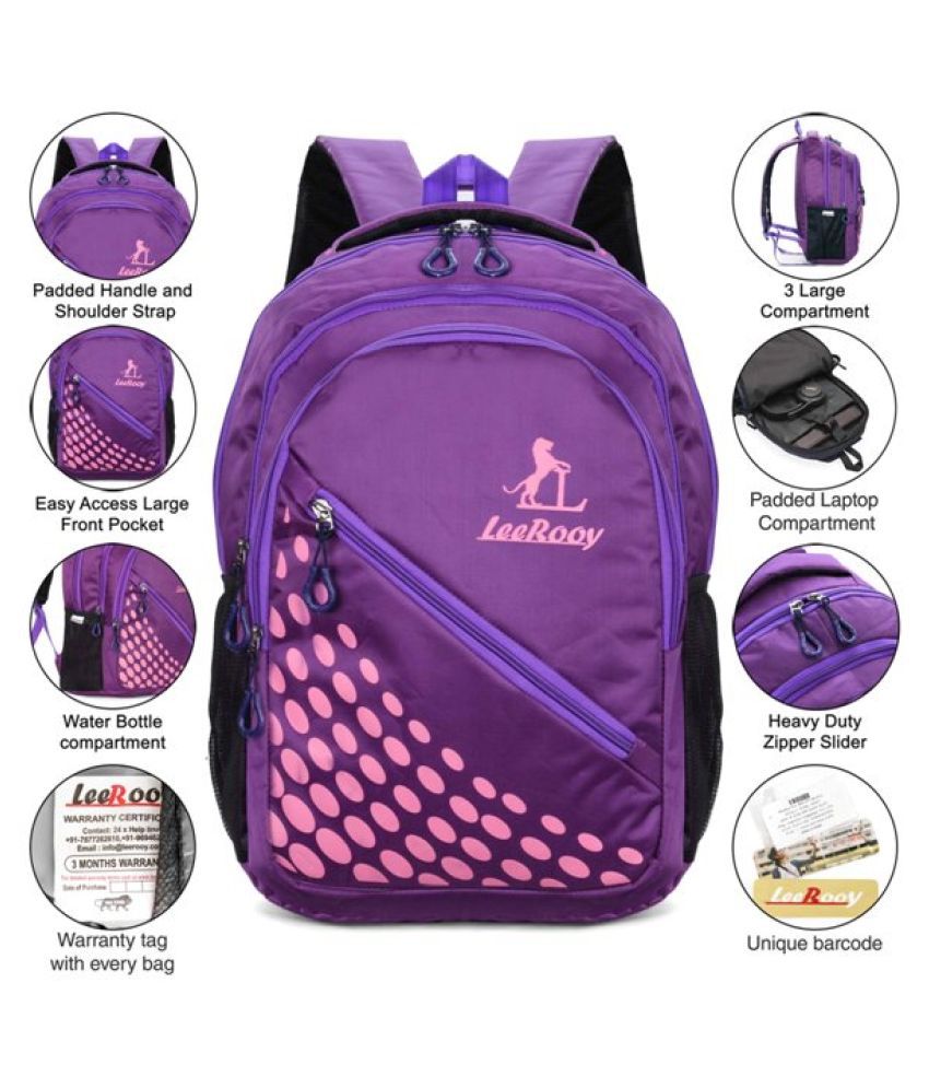 LeeRooy PURPLE Backpack - Buy LeeRooy PURPLE Backpack Online at Low ...