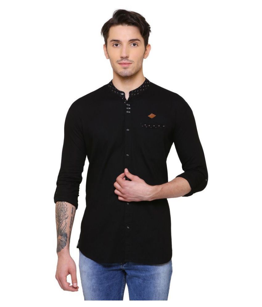 Kuons Avenue 100 Percent Cotton Black Shirt