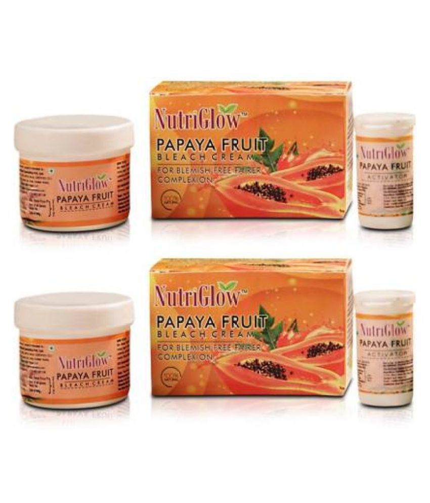     			NutriGlow Papaya Fruit Bleach Fairness Cream For Removes Dark Spot, Blemishes & Acne Marks, 43gm Each (Pack of 2)