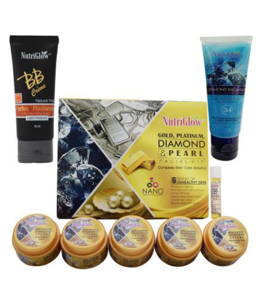 nutriglow platinum diamond gold facial kit
