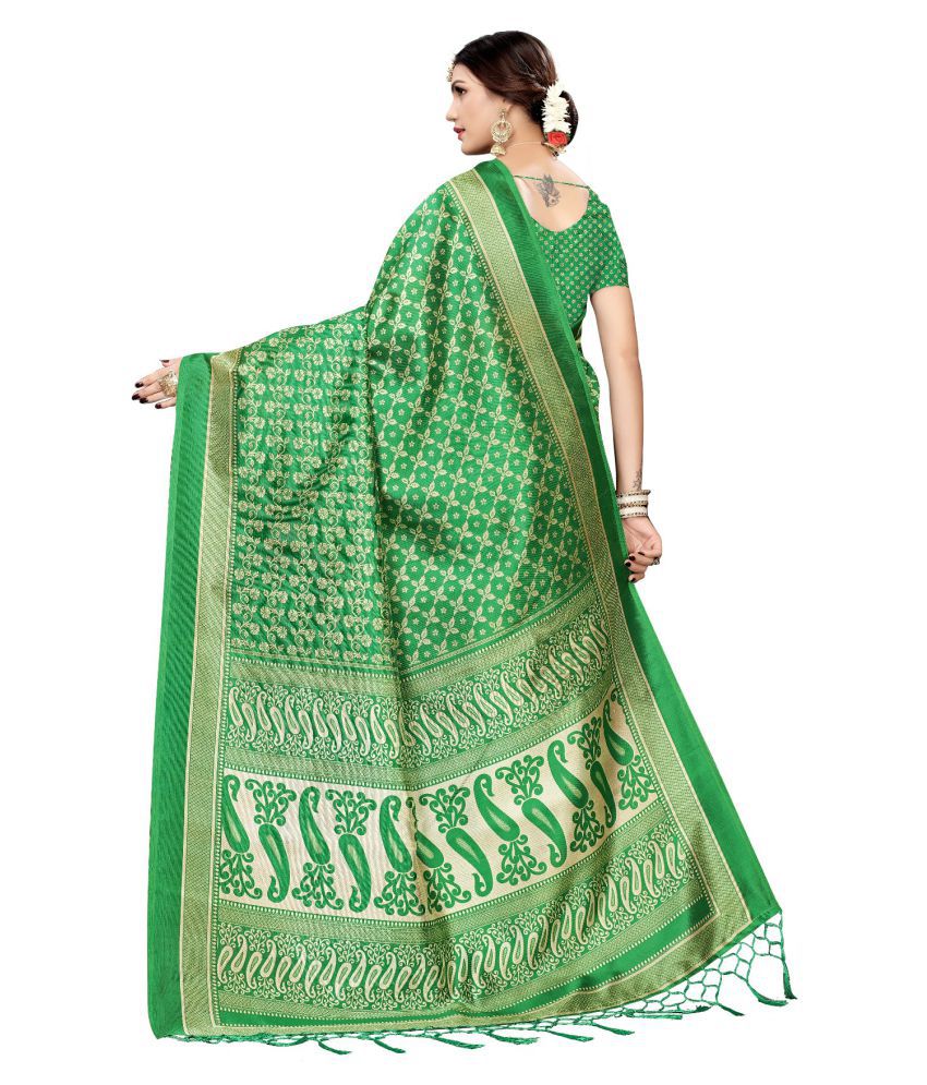 dhwaja export Green Mysore Silk Saree - Buy dhwaja export Green Mysore ...