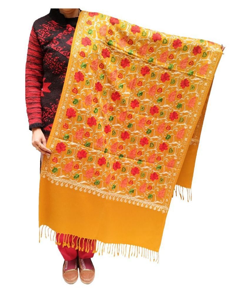 KASHMIRI Yellow Pashmina Stoles Buy Online at Low Price in India