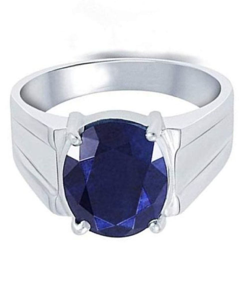 7.25 Carat Blue Sapphire Silver Ring for Men Women Neelam Ring Original ...