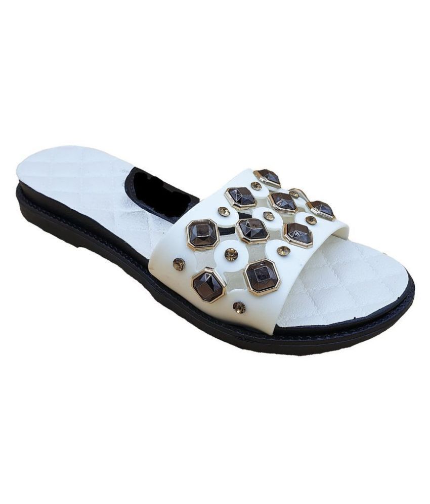 KAPANI White Slippers Price in India 