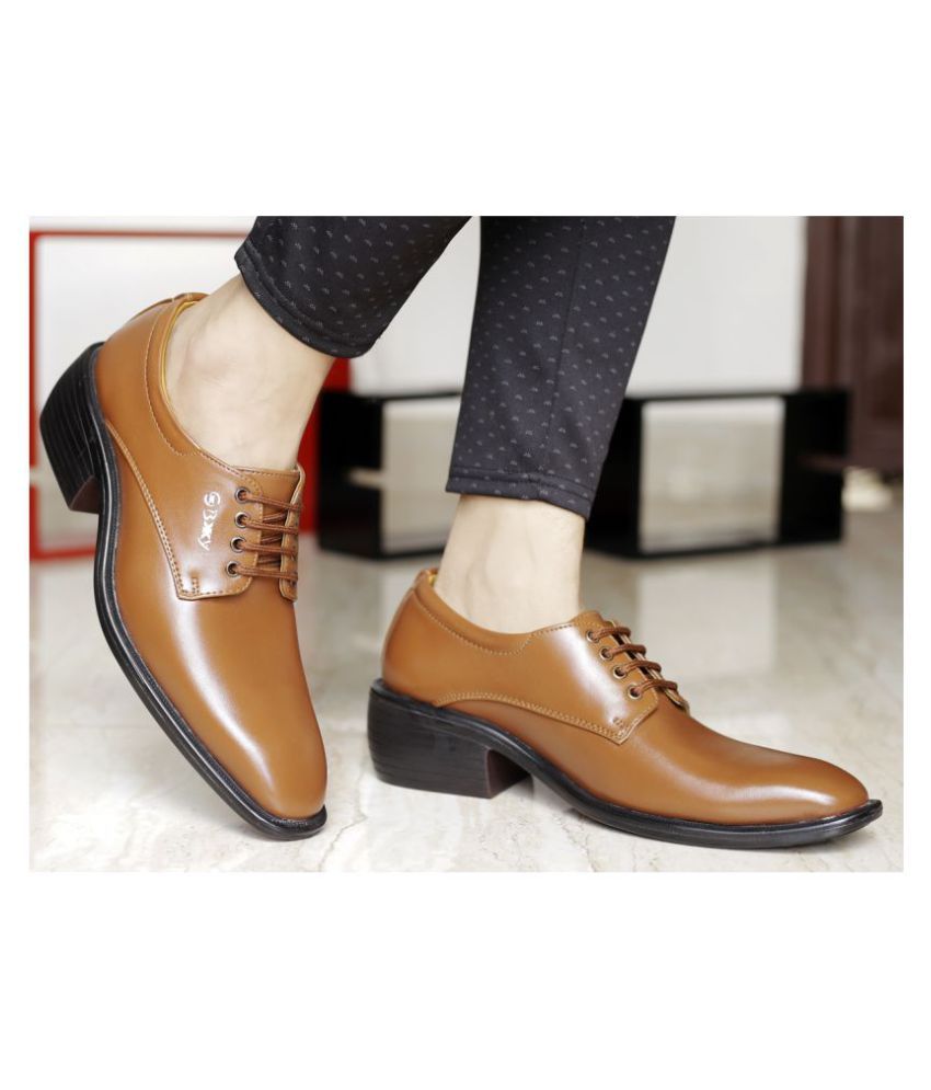     			BXXY Derby Artificial Leather Tan Formal Shoes