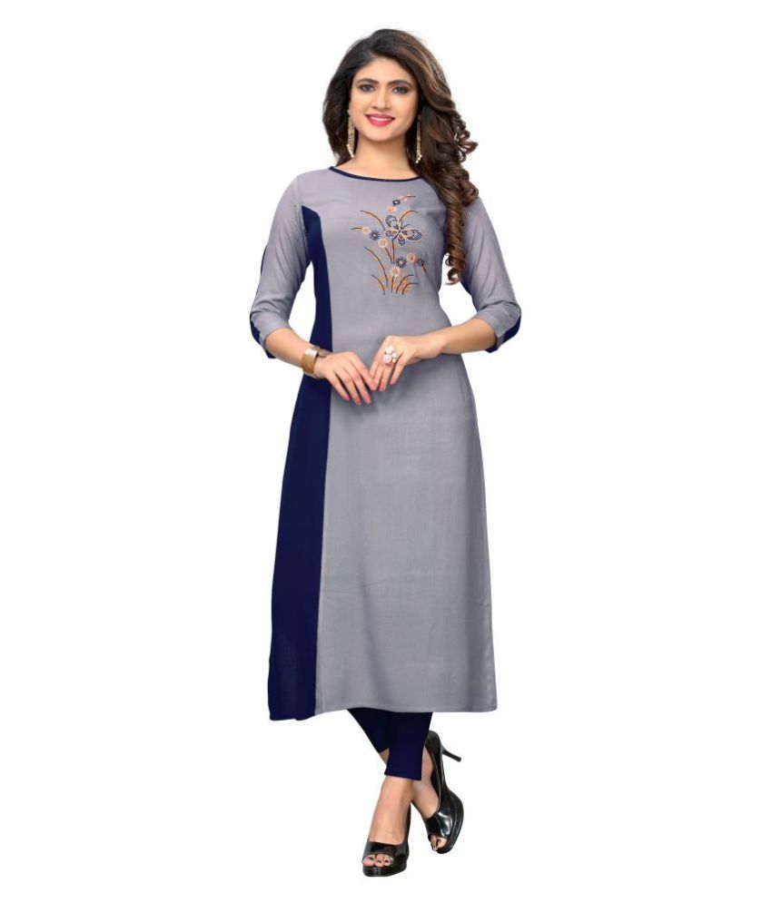     			Vbuyz - Multicolor Rayon Women's Straight Kurti ( Pack of 1 )