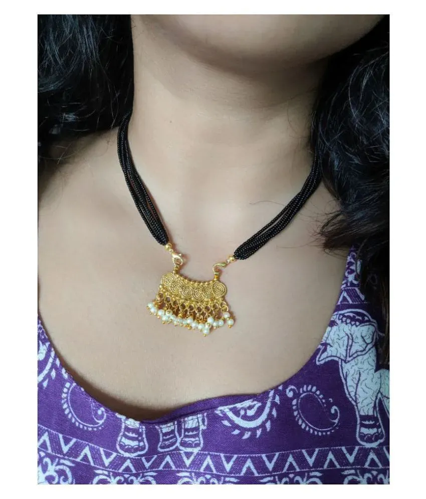 White shop moti mangalsutra