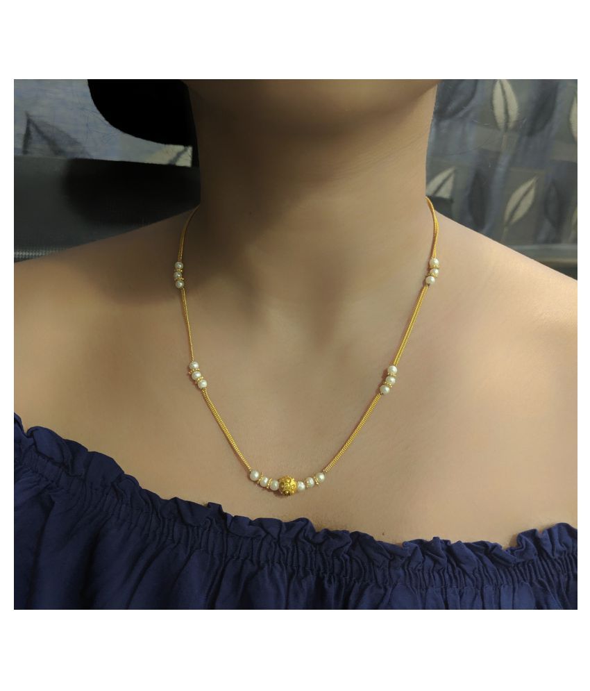 gold plated black beads mangalsutra 