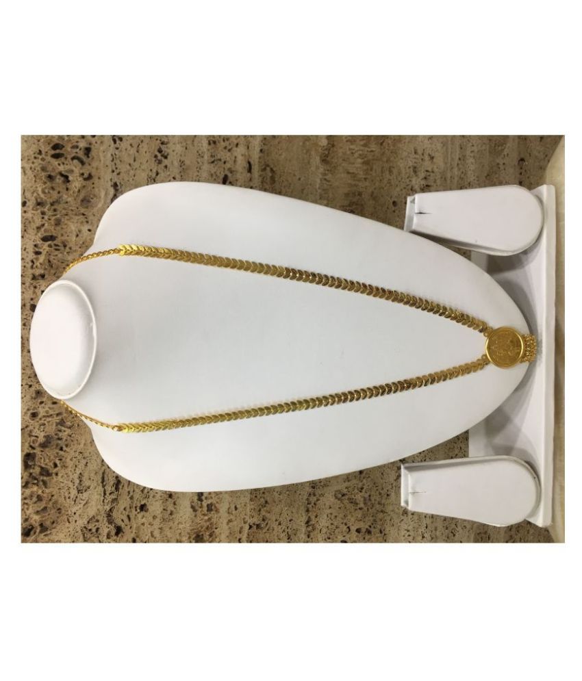     			Jewellery Women's Pride Gold Plated Alloy Round Laxmi Pendant Necklace 32-Inches Length Golden Eila Leaf Single Layer Long Chain Mangalsutra for Girls