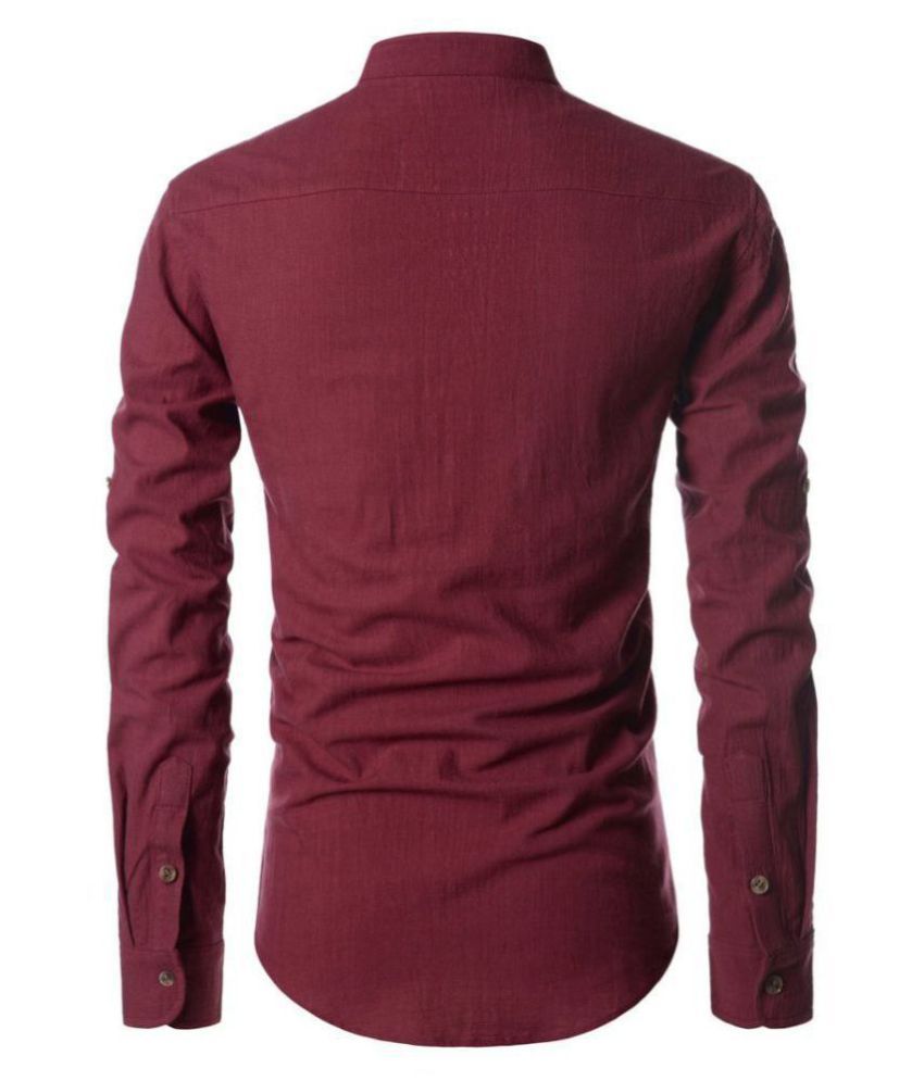 linen maroon shirt