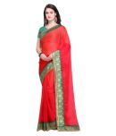 Shaily Retails Green,Red Chiffon Saree