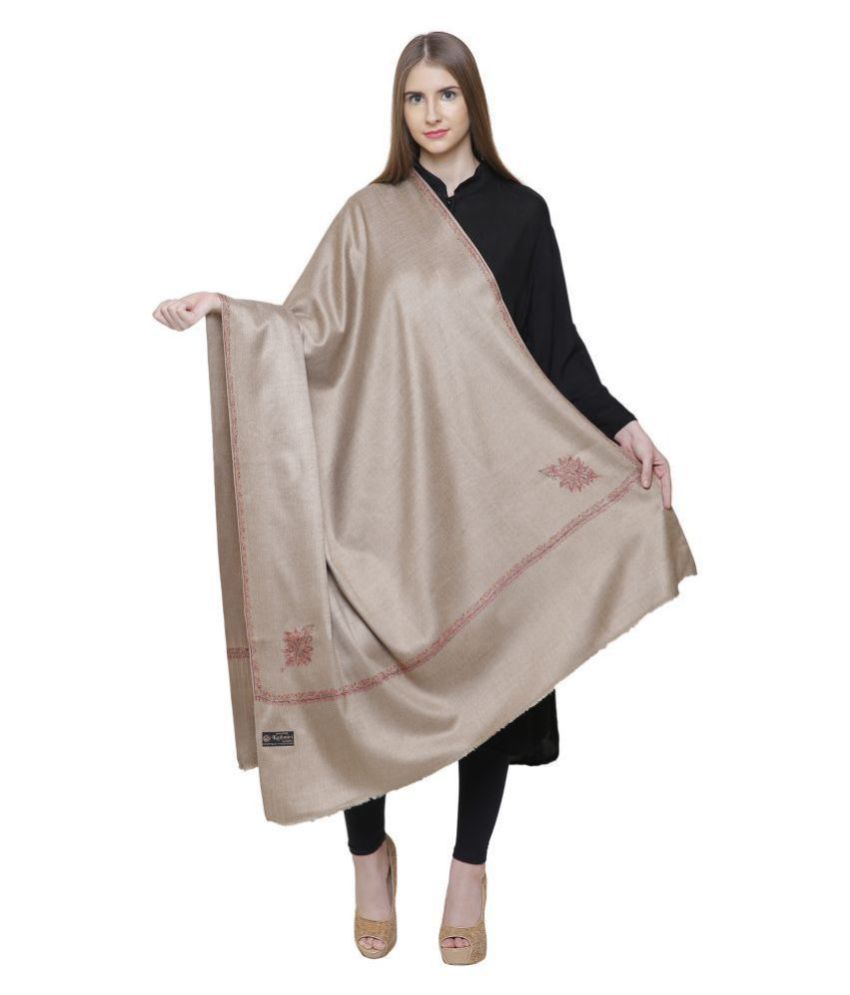 Shawl-e-Kashmir Brown Kashmiri Shawl Price in India - Buy Shawl-e-Kashmir Brown Kashmiri Shawl 