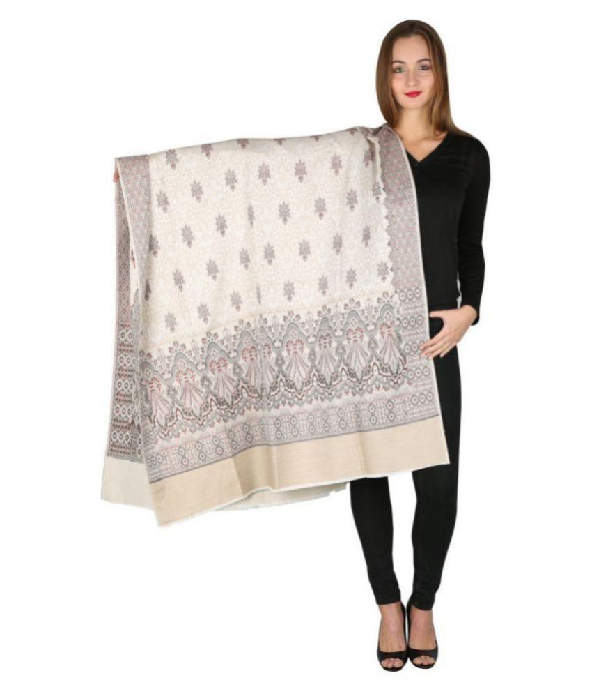 ShawleKashmir Off White Kashmiri Shawl Price in India Buy ShawleKashmir Off White Kashmiri