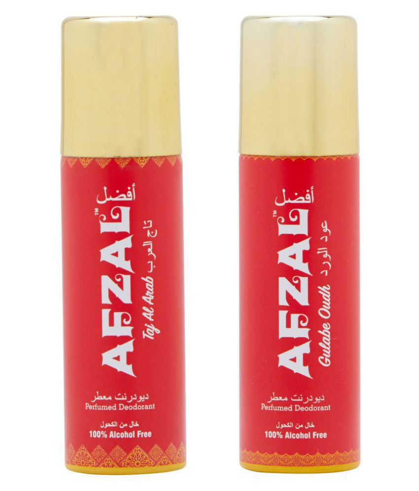     			AFZAL Afzal No-Alcohol Gulabe Oudh Deodorant Deodorant Spray for Unisex 100 ml ( Pack of 2 )