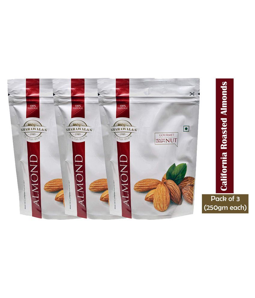     			KHARAWALA's California Roasted Almonds (Badam) Pack of 3-750 gms (250 gms each)