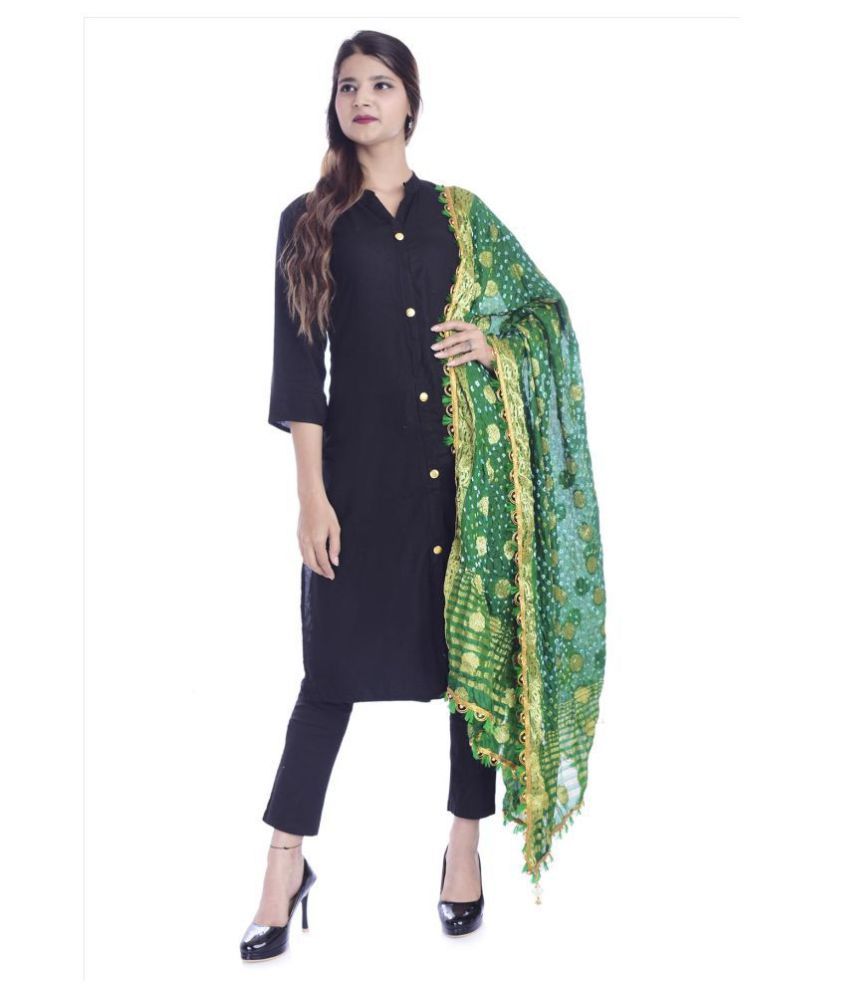     			Raj Green Banarasi Silk Banarasi Dupatta