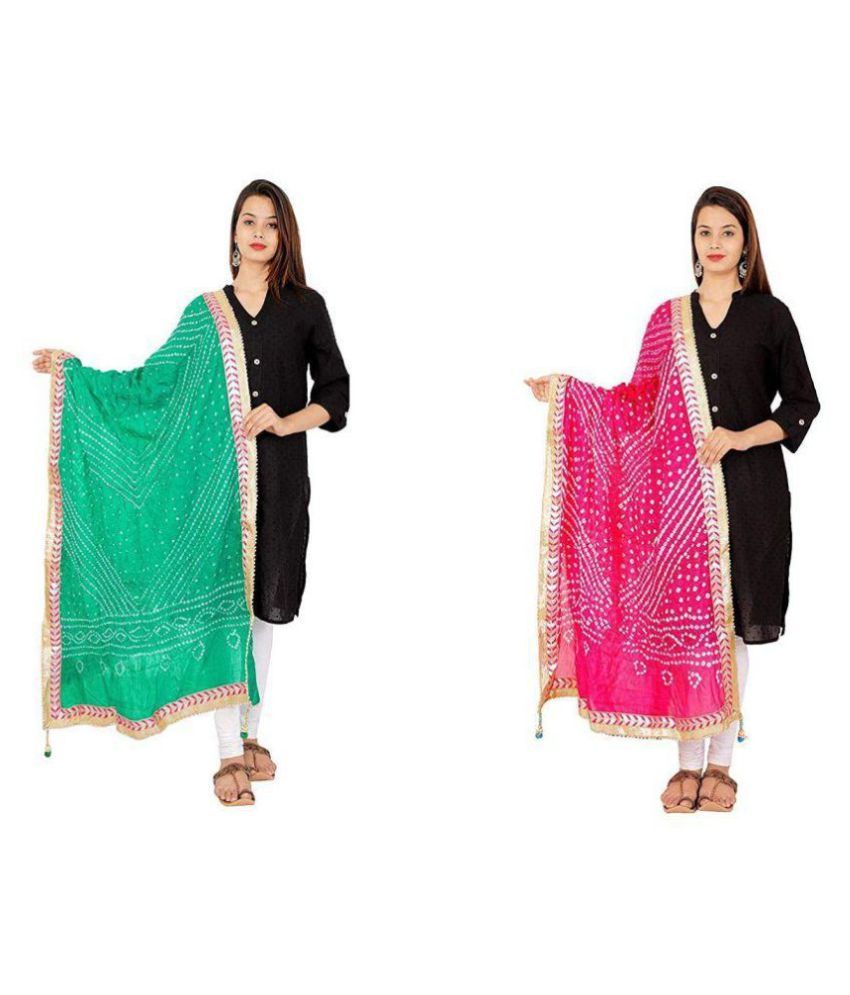     			Raj Multicoloured Art Silk Bandhej Dupatta