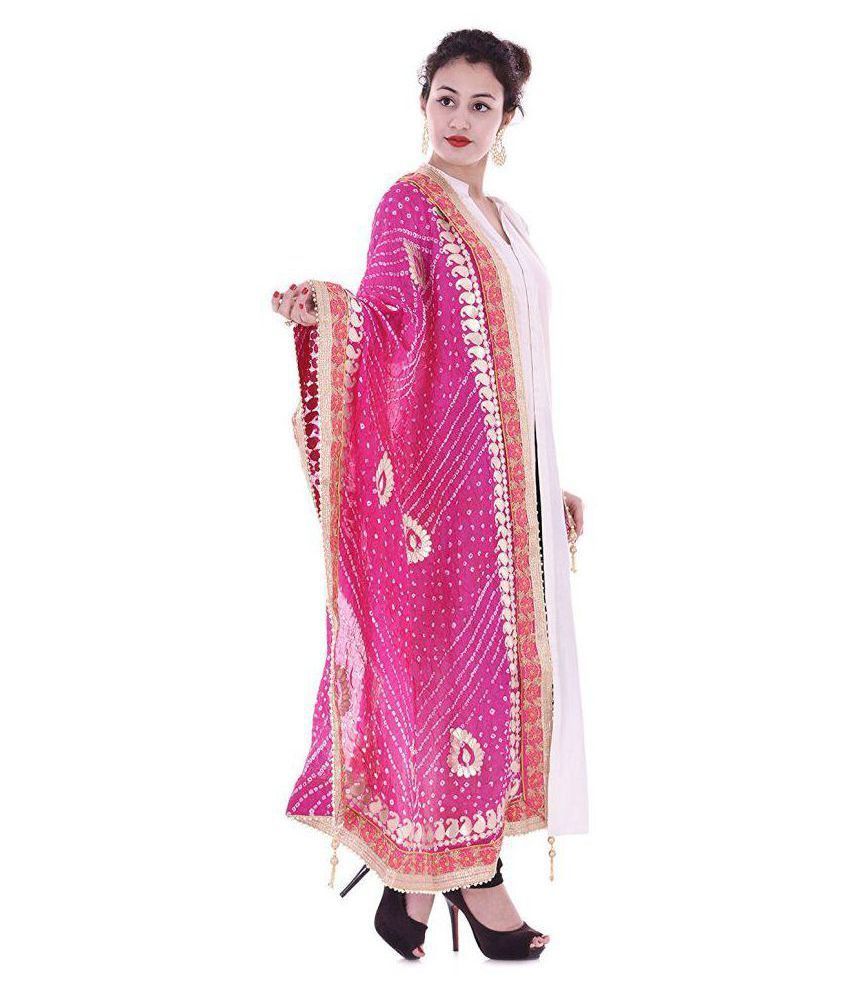     			Raj Pink Art Silk Dupatta