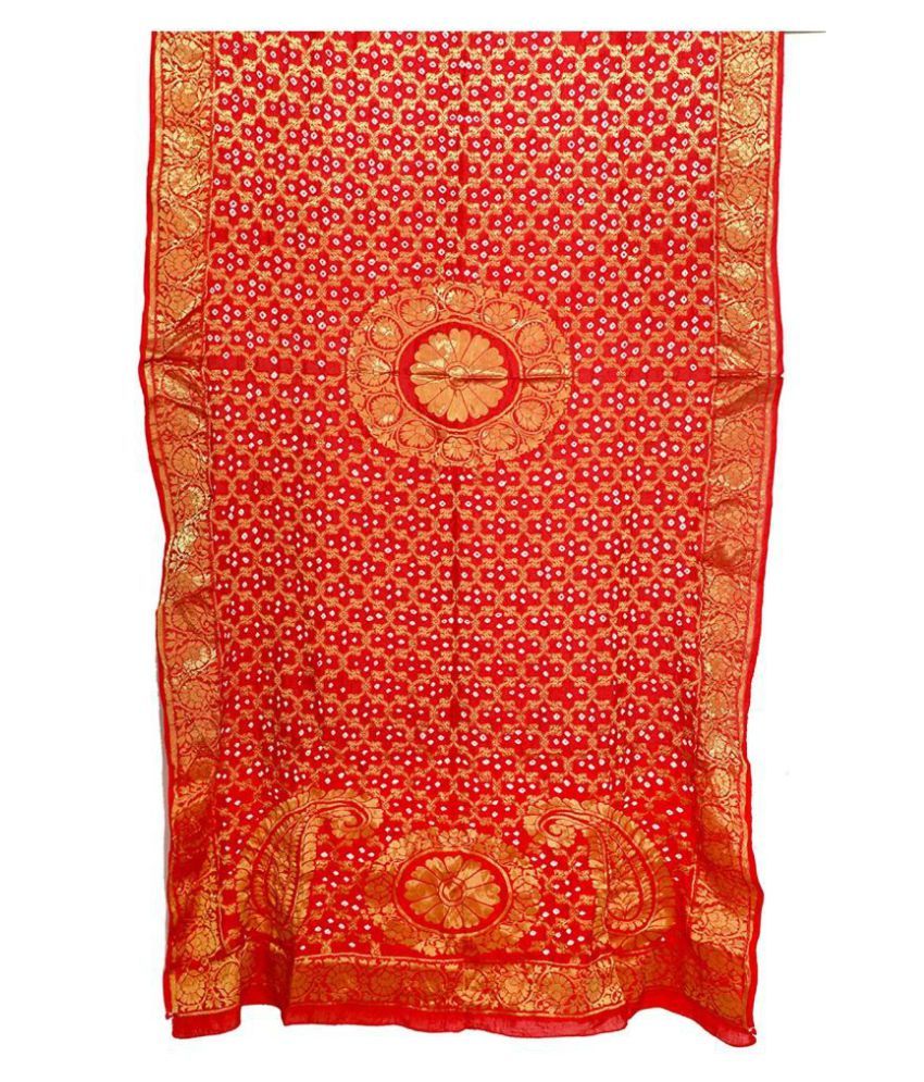     			Raj Red Banarasi Silk Banarasi Dupatta