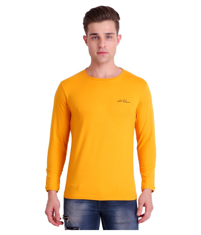Hiflyers Cotton Blend Yellow Shirt 
