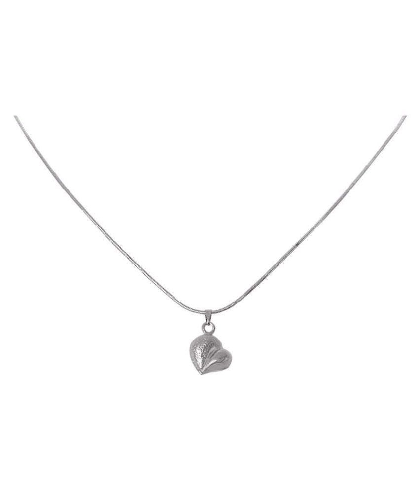     			Jewellery for Less Silver Silver Plated Heart Shape Pendant with Chain for Women