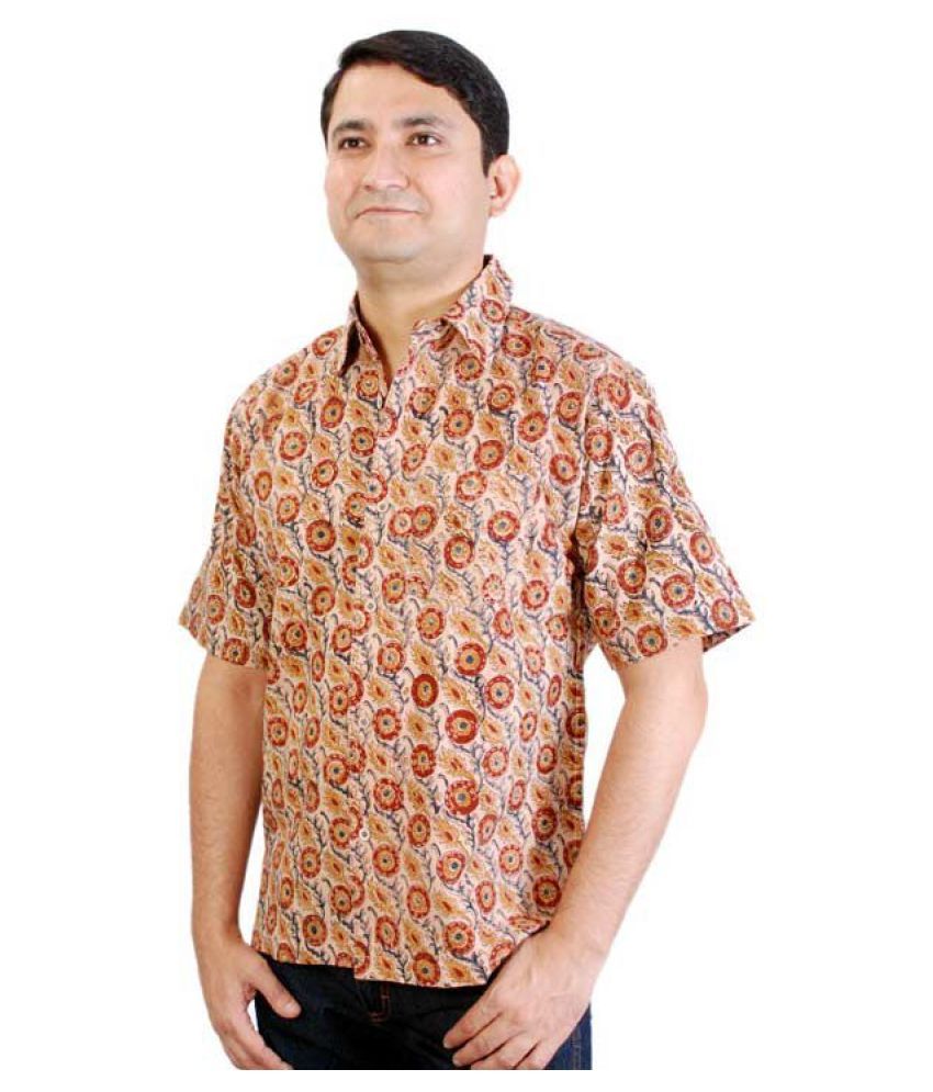     			Viniyog 100 Percent Cotton Orange Shirt