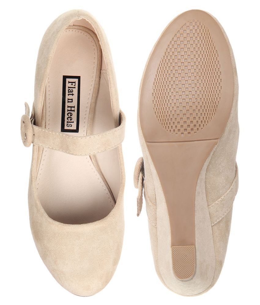 tan pumps flat
