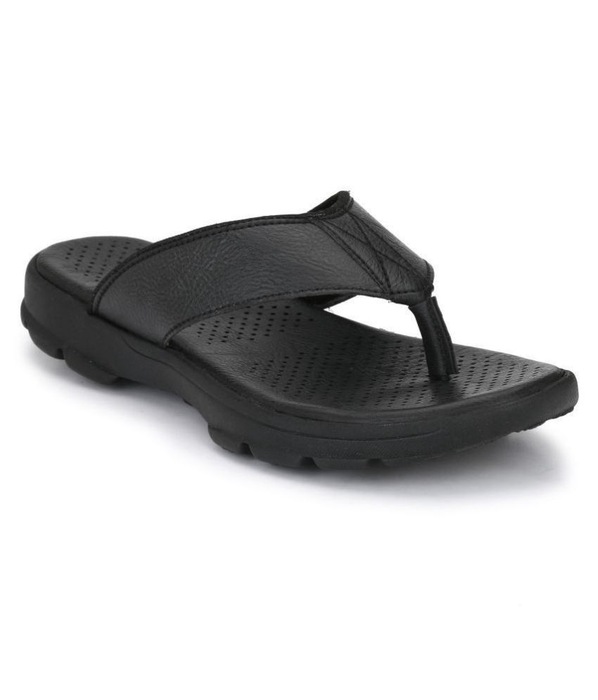 shences black leather slippers