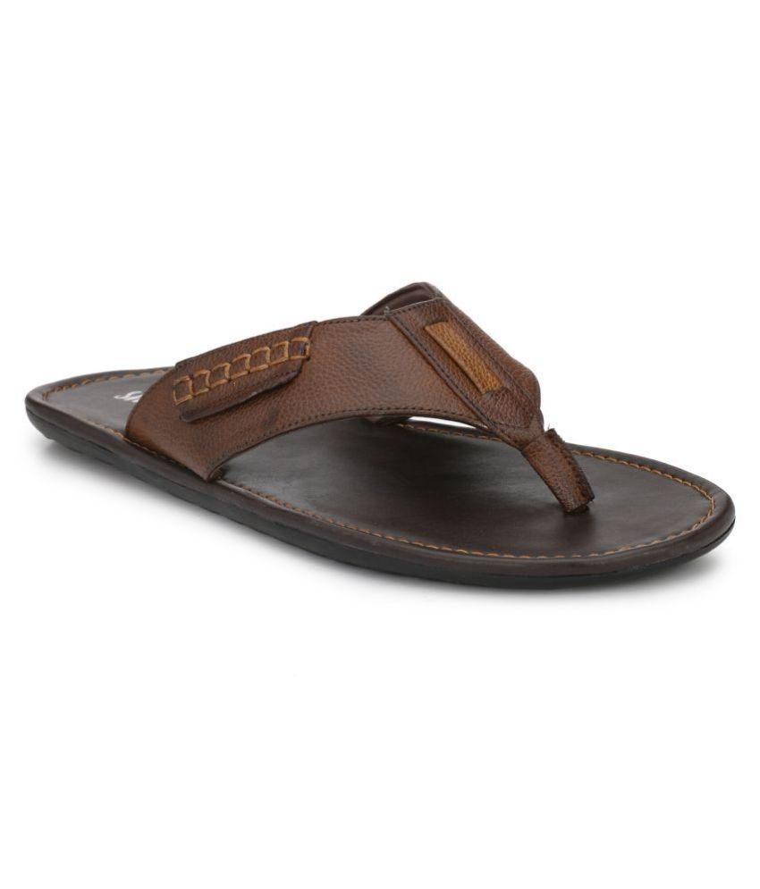     			SHENCES - Brown Synthetic Daily Slipper