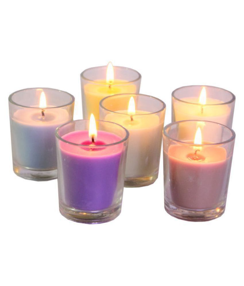     			Hosley Multicolour Votive Candle - Pack of 6
